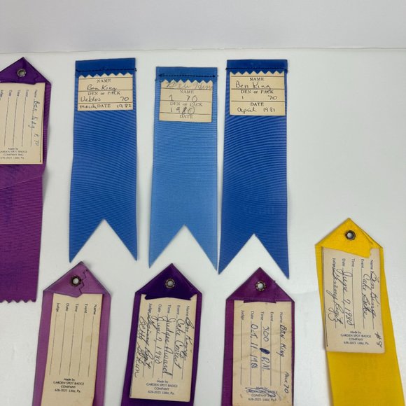 16 Vtg 80s Boy Cub Scouts America Used Ribbons Award Pinewood Derby Lancaster PA - Picture 9 of 11